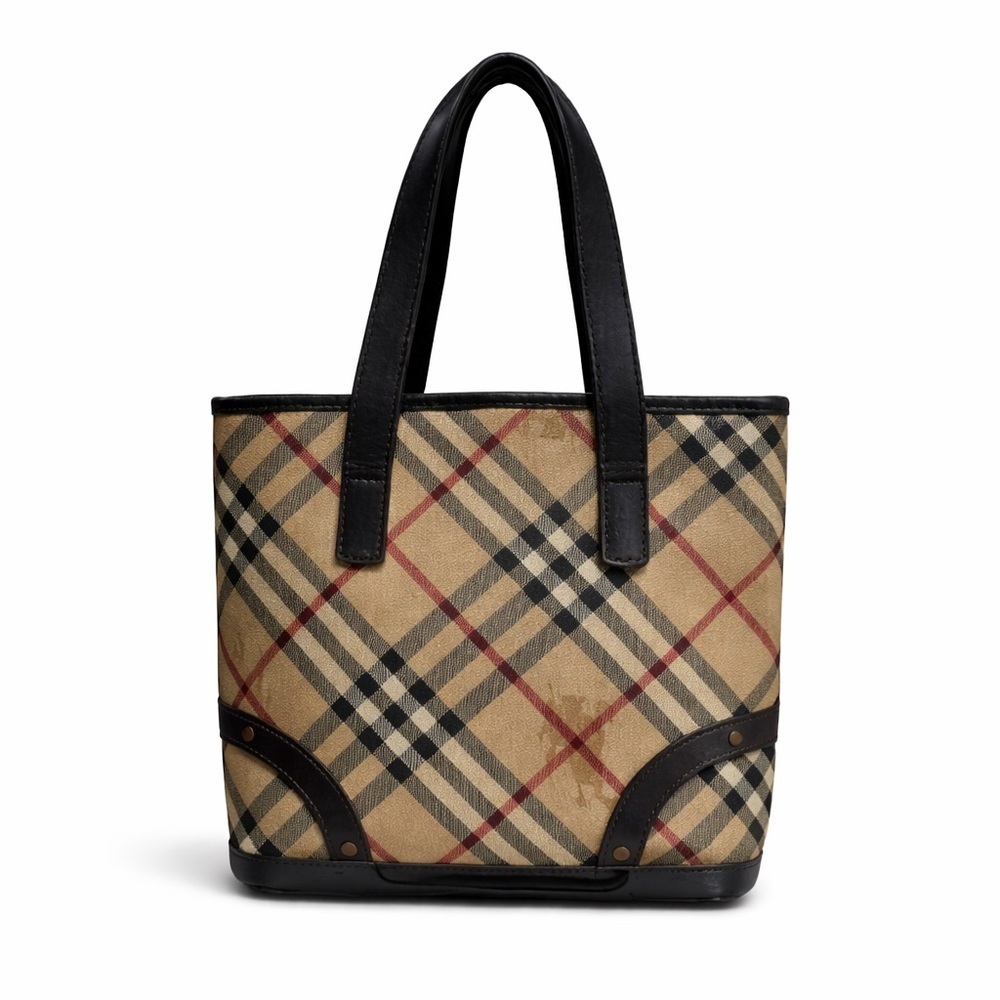 Vintage Burberry London Check Mini Tote Bag Nova Plaid Bag Classic
